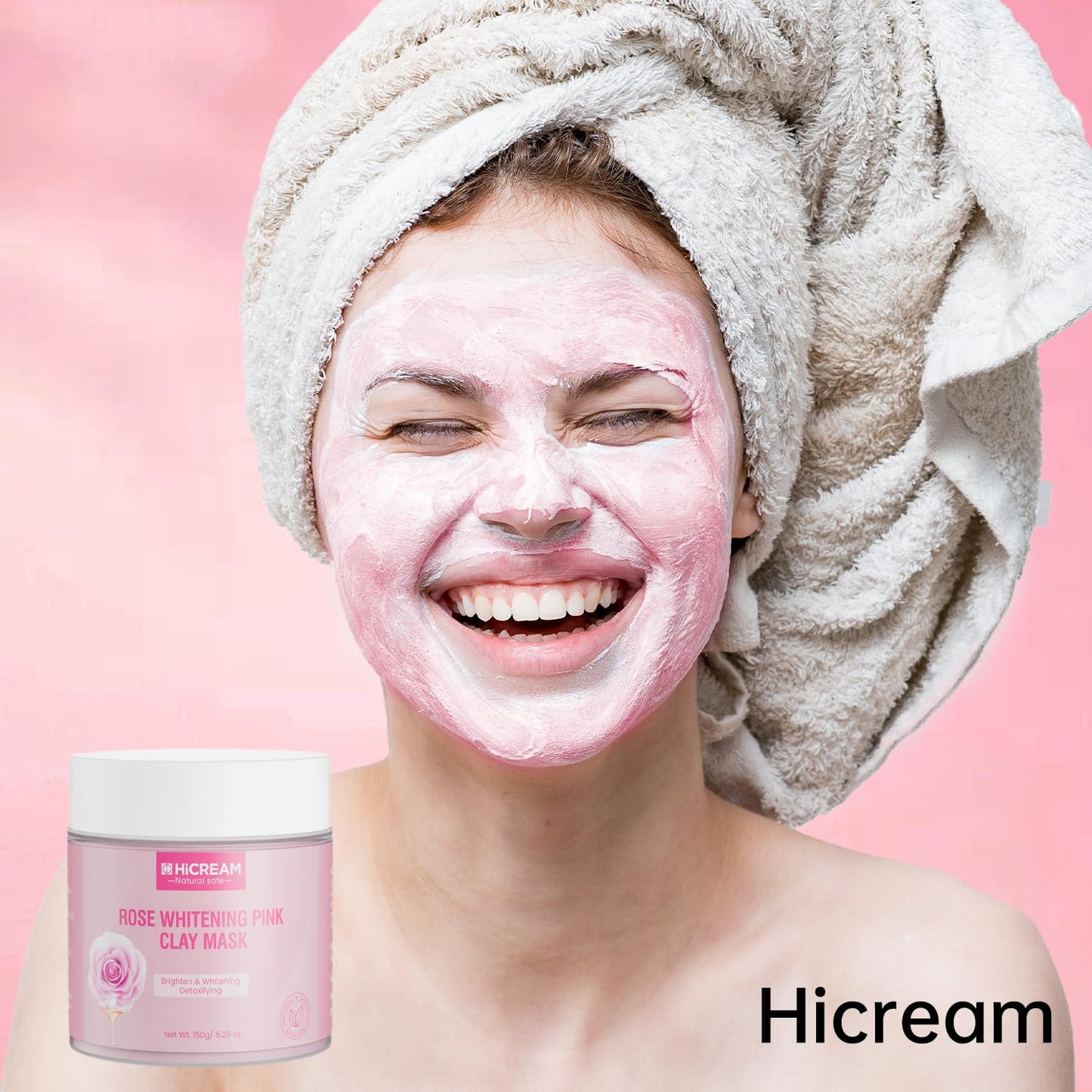 Máscara facial de arcilla rosa Hicream