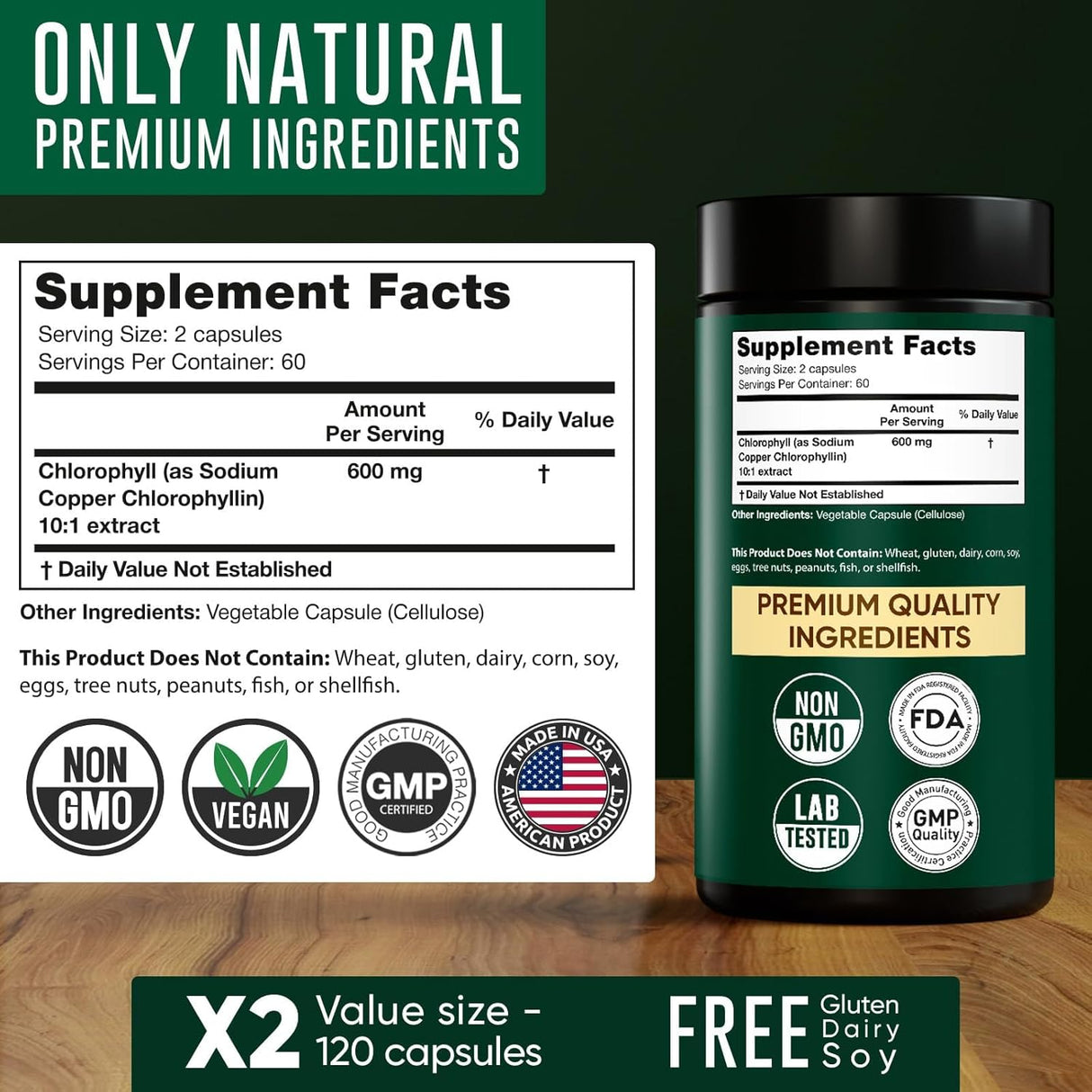Cápsulas de Clorofila - Suplemento Natural para Energía y Piel