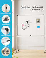 Tablero Blanco Doble Cara VUSIGN 36 x 48, Kit Portátil