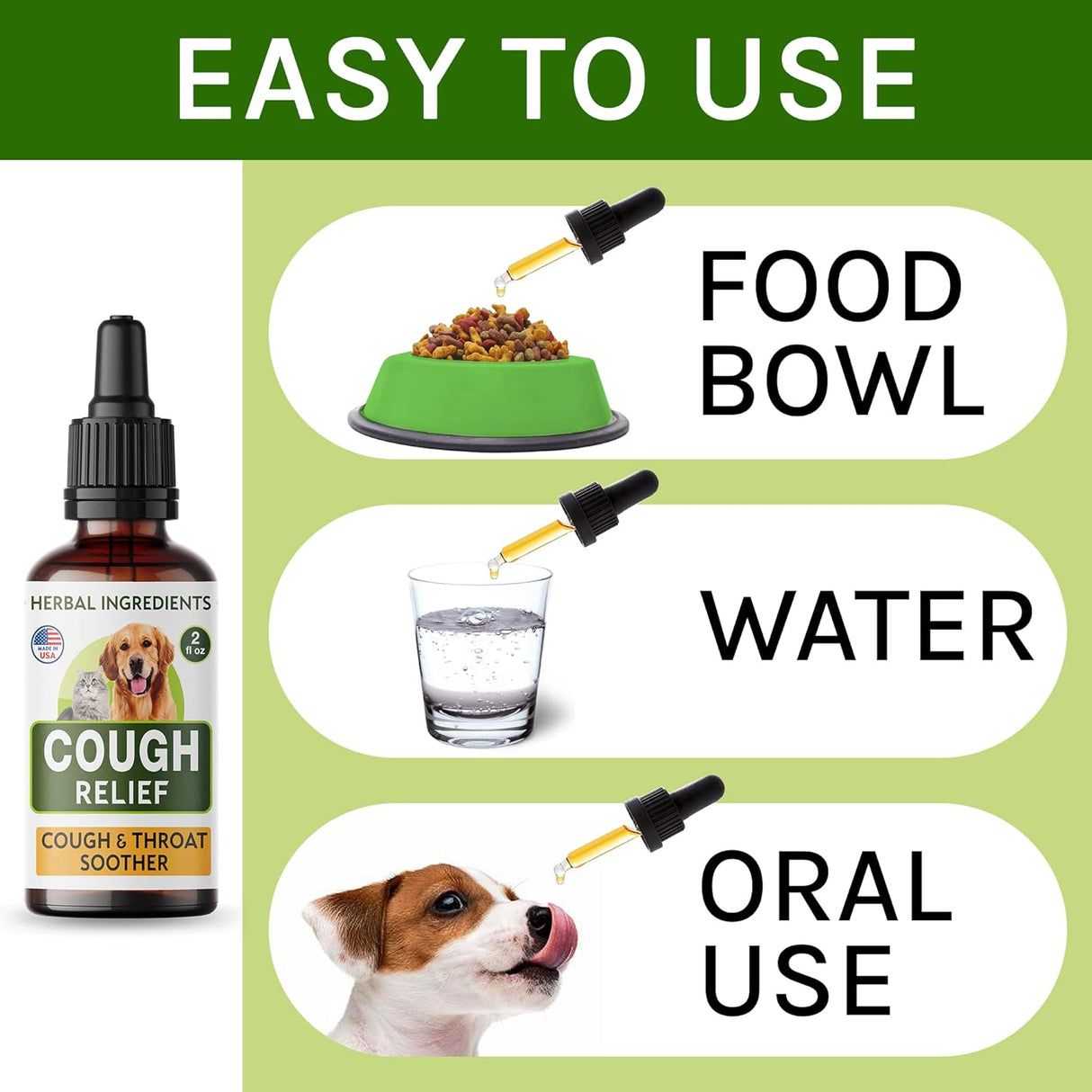 Vitaminas Gotas para la tos de la perrera para perros