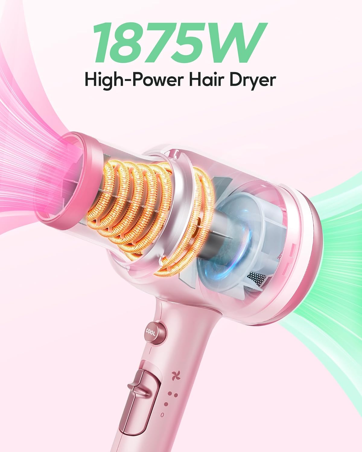 Secador de pelo profesional con difusor de pelo iónico
