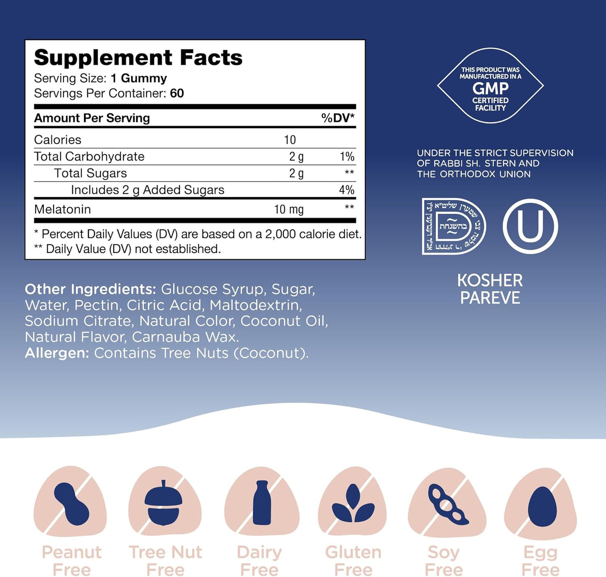 Suplemento Gomitas de melatonina Capítulo Seis 10 mg 60 und