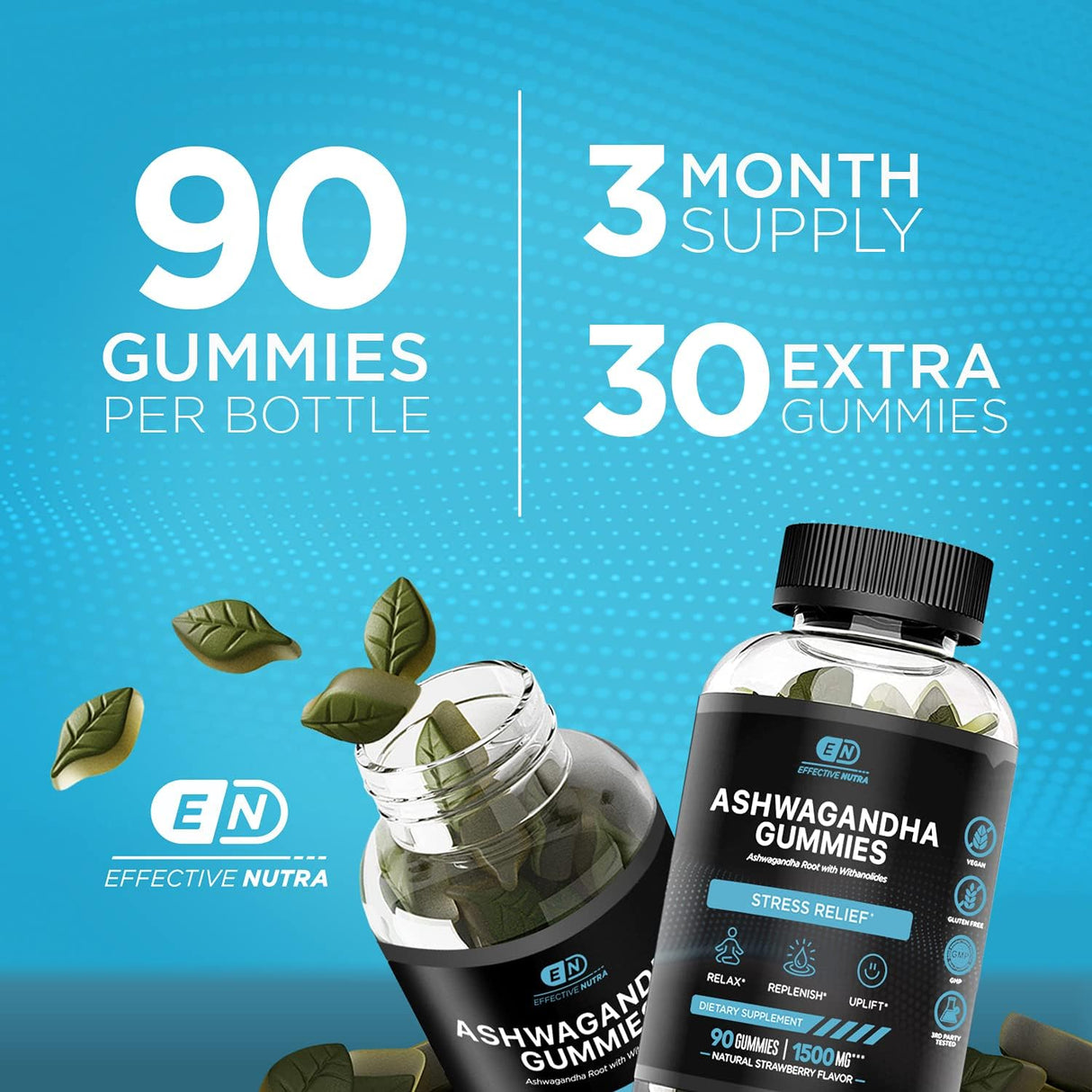 Gomitas de Ashwagandha 1500mg - Suplemento para Estrés y Sueño