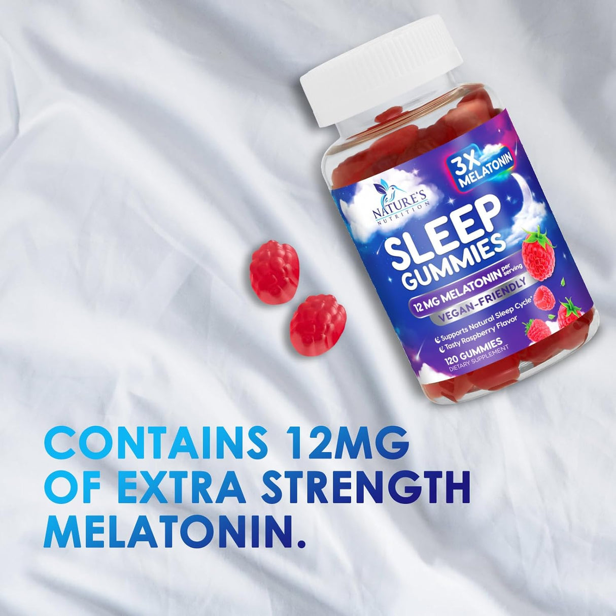 Gomitas para dormir extra fuerte para dormir, 12 mg  natural
