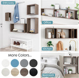 Estantes Flotantes Kaboon, Set de 4, Eucalyptus, Grande