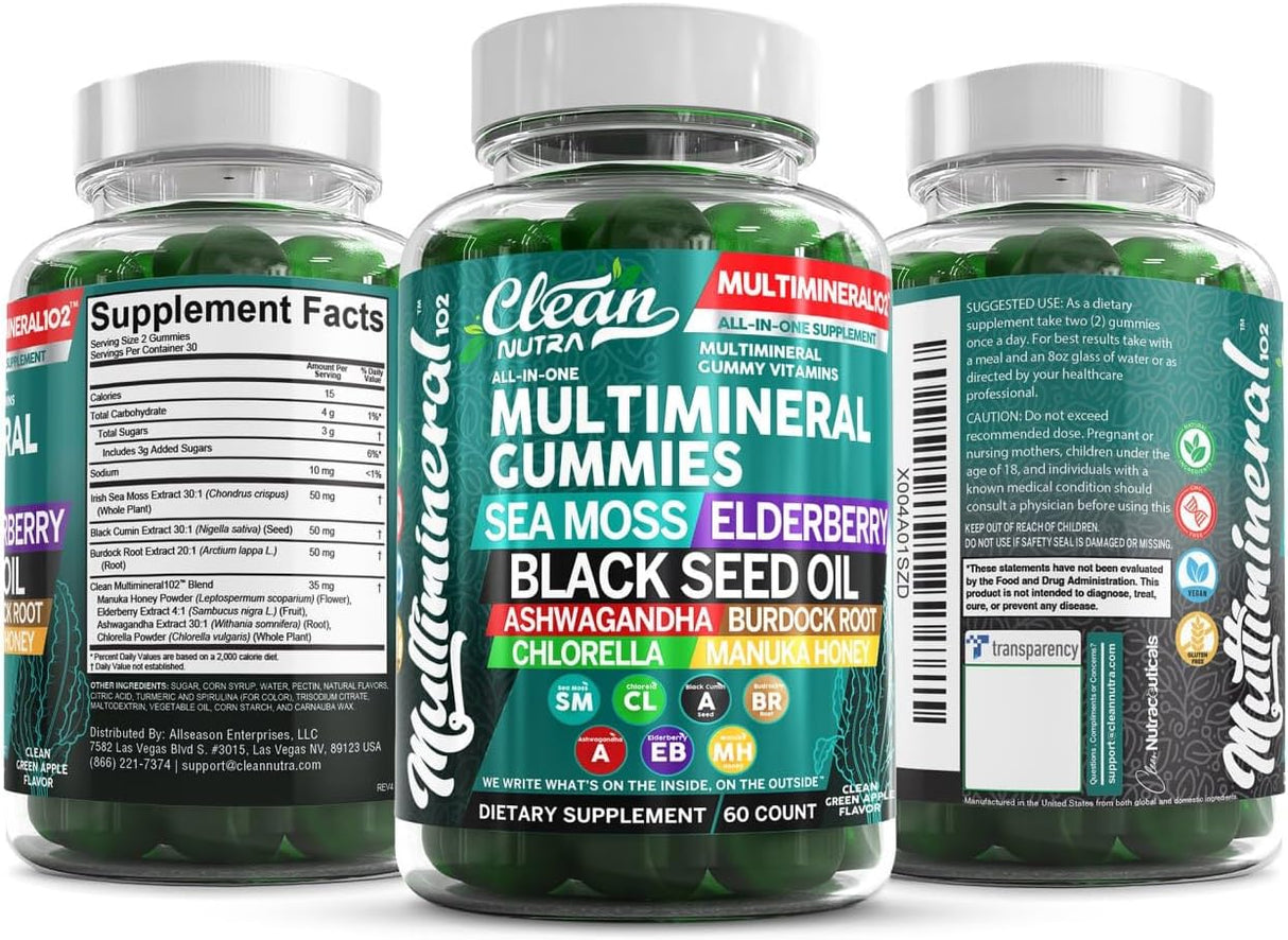 Gummies de Musgo Marino y Aceite de Semilla Negra - Clean Nutra