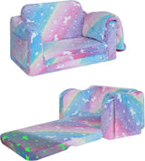 Silla plegable y convertible en cama con manta para niños