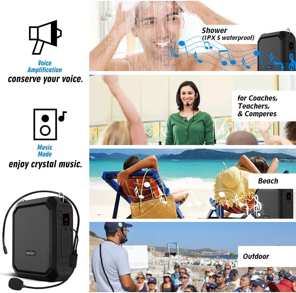 Amplificador de Voz Portátil 18W Micrófono Batería 4400mAh