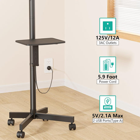 Soporte de TV con ruedas carrito de TV móvil de pantalla