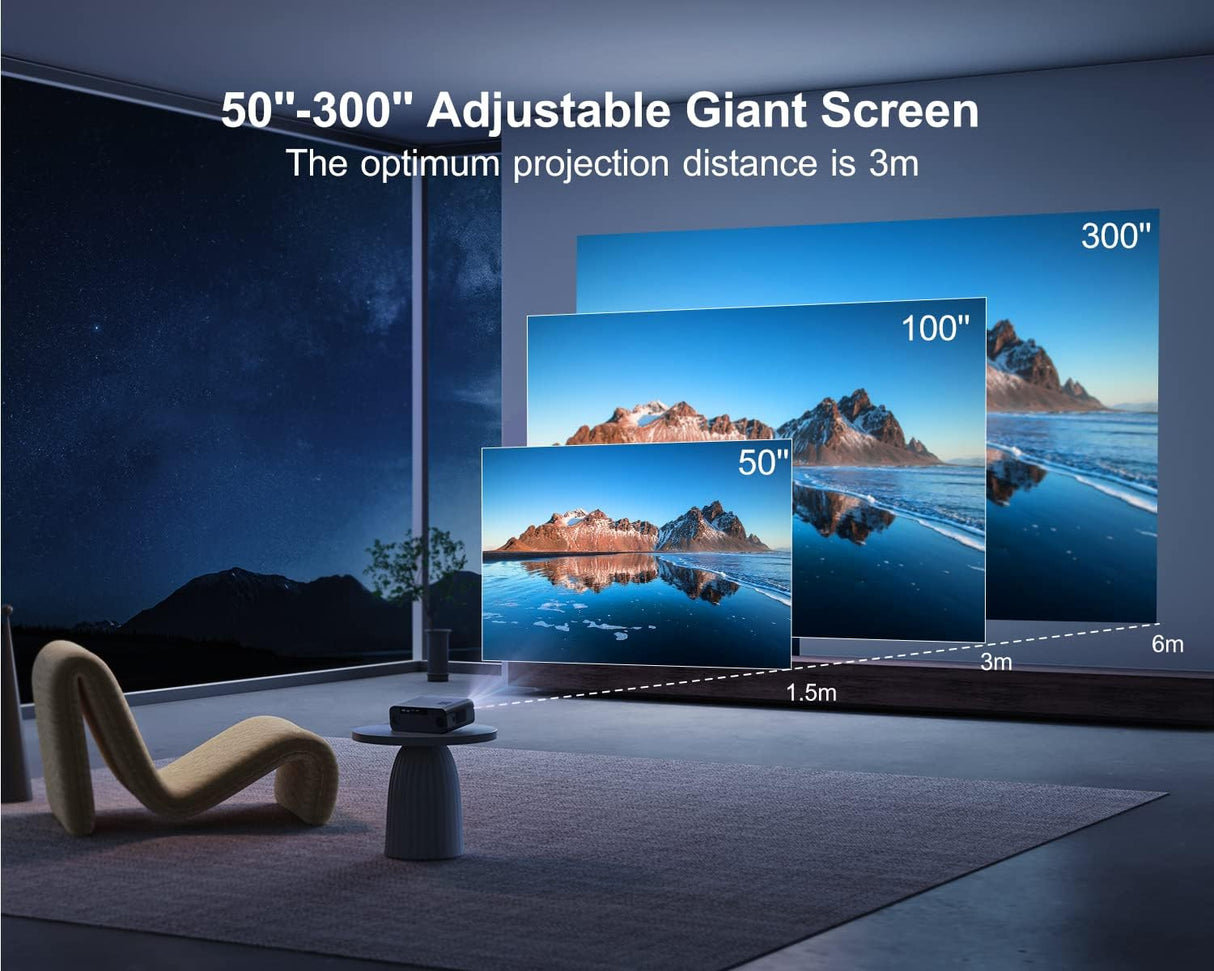 Proyector 4K con WiFi 6 y Bluetooth 5.2 P62 WiMiUS