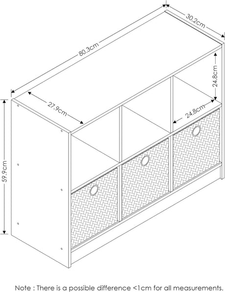 Estantería Cubo 3x2 Furinno con Bins, Organizador Básico