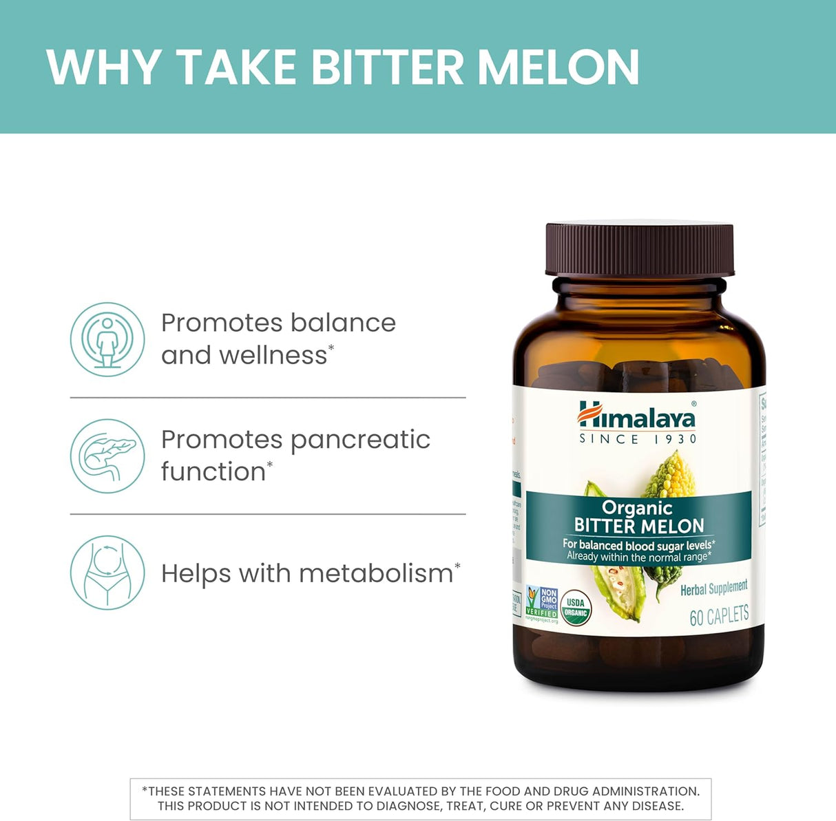 Suplemento de Melón Amargo Orgánico, Apoyo Glucémico, 660 mg