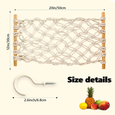 Hamaca Frutal Macramé - Cesta Colgante para Cocina - Modelo 4G