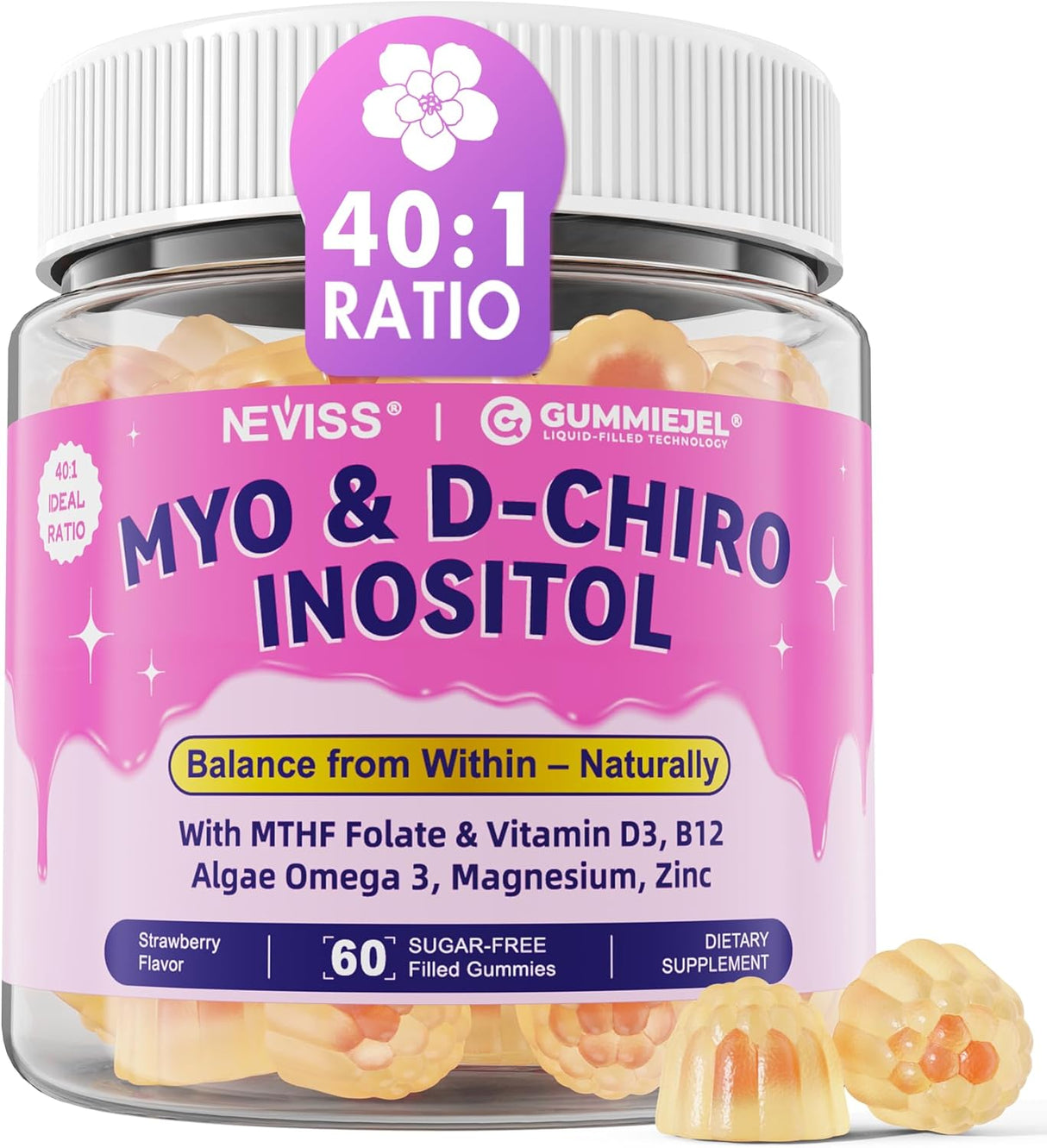 Gomitas inositol sin azúcar – suplemento Hormonal 40:1