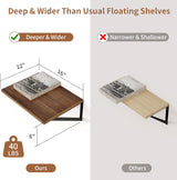 Estantes Flotantes de Madera 12 Axeman, Rusticidad, Set de 2