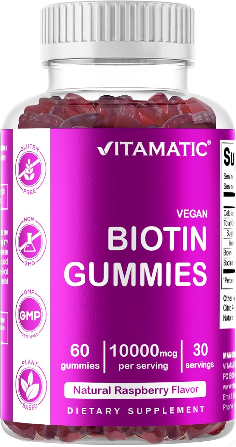 Vitamatic Gominolas de Biotina 10,000 mcg para cabello piel uñas