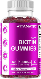 Vitamatic Gominolas de Biotina 10,000 mcg para cabello piel uñas