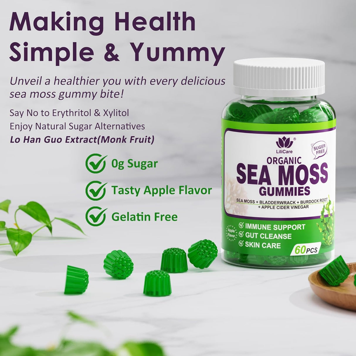 Gomitas de Musgo Marino Irlandés Superfood, 60u