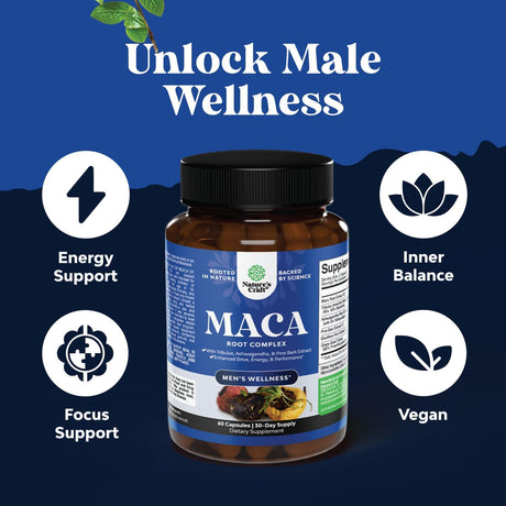 Suplemento Cápsulas de raíz de maca negra para hombres