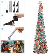 Árbol de Navidad Tinsel 5ft MACTING con luces y fácil ensamblaje