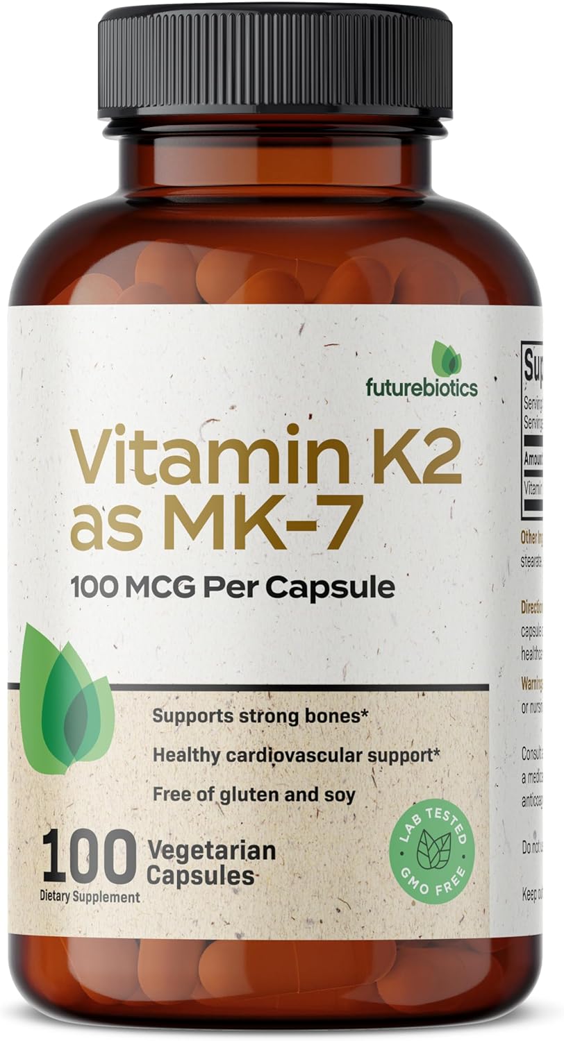 Vitamina K2 MK-7 100 mcg, apoyo cardiovascular y óseo
