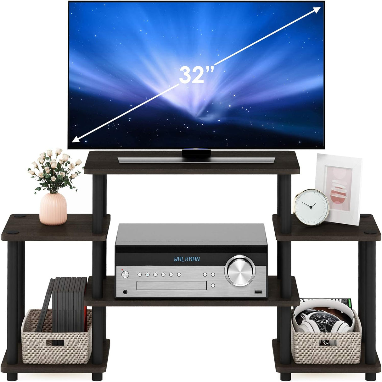 Soporte para TV de entretenimiento sin montaje de herramientas