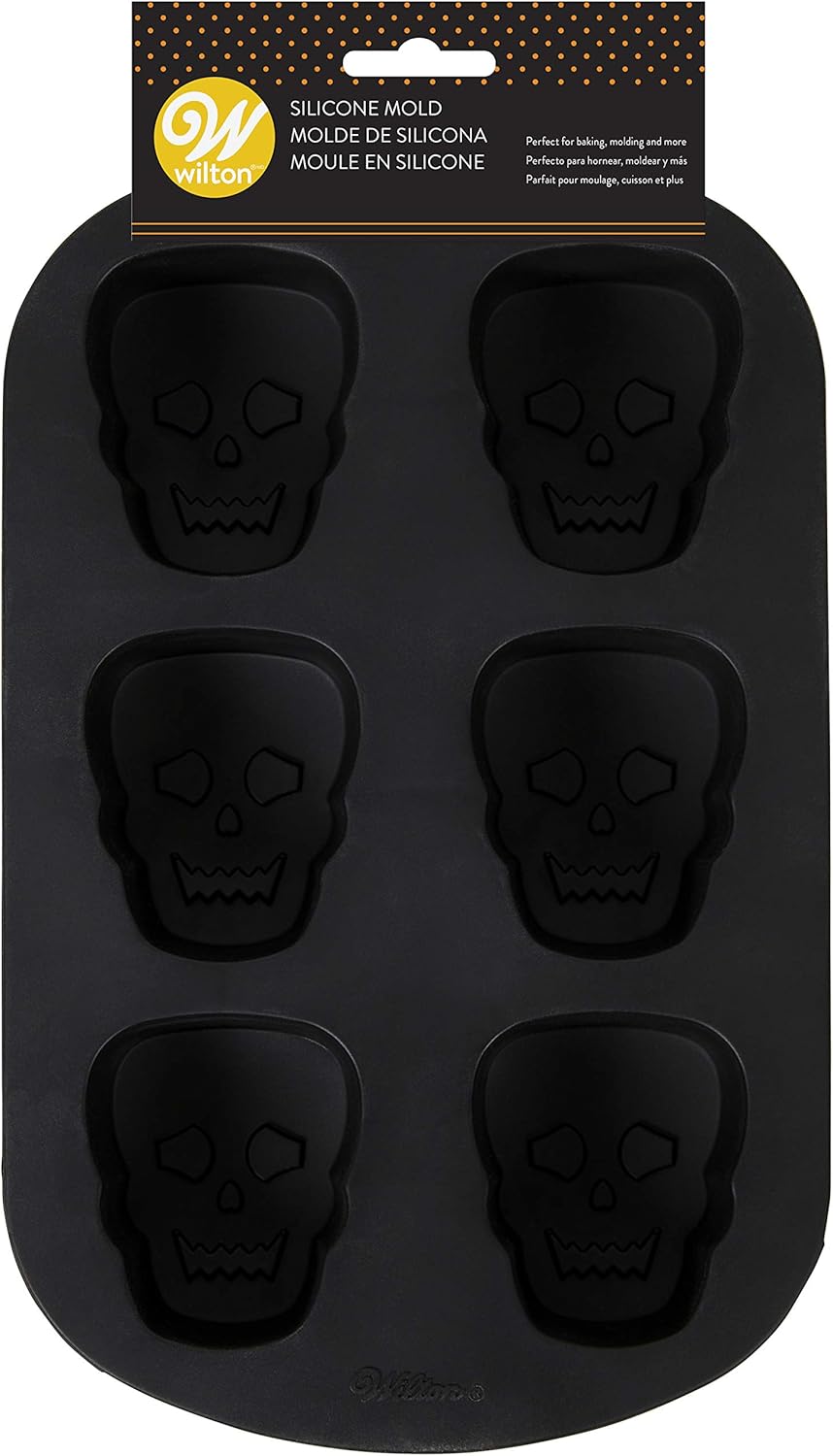 Molde de silicona para calaveras, Wilton, 6 cavidades, no se pega