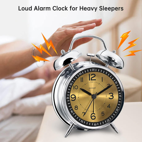 Reloj Despertador Doble Campana para Dormilones Adultos