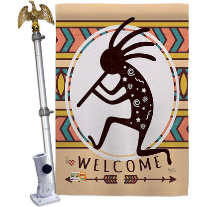 Welcome Kokopelli - Juego de bandera de casa de baile 28x40