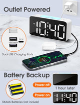 Reloj Despertador Súper Ruidoso con Luz Nocturna y USB