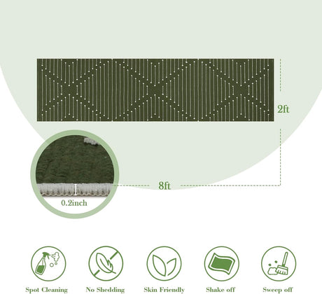 Alfombra Runner Boho LIVEBOX, Lavable, 2'x8', Modelo para Pasillo