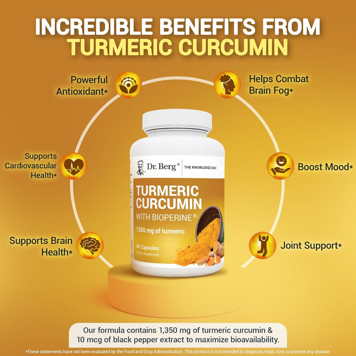 Suplemento de Curcumina y Bioperina 95% Curcuminoides