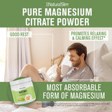Polvo de Magnesio Citrato NaturalSlim, Apoyo al Estrés, 3 Pack