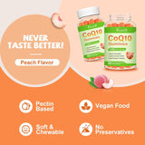 Pack de 2 Gummies CoQ10 con Omega-3, Magnesio y B12, 120 cápsulas