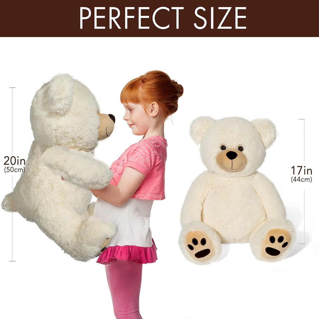 Teddy Bear con Huellas LotFancy - Peluche Regalo para Niños