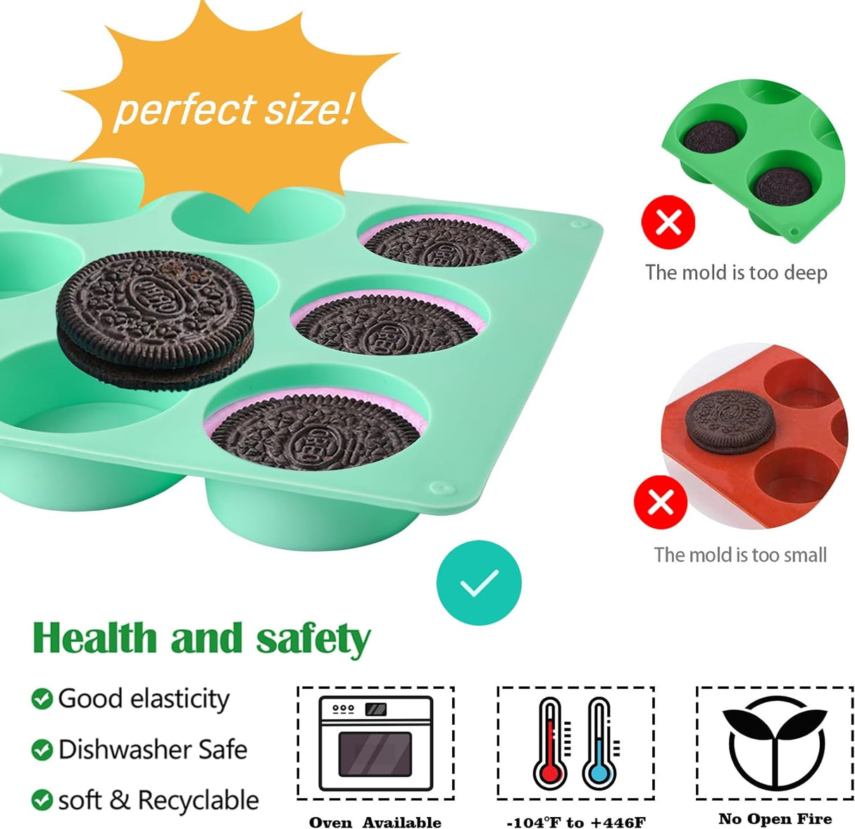Moldes redondos de silicona para galletas y dulces