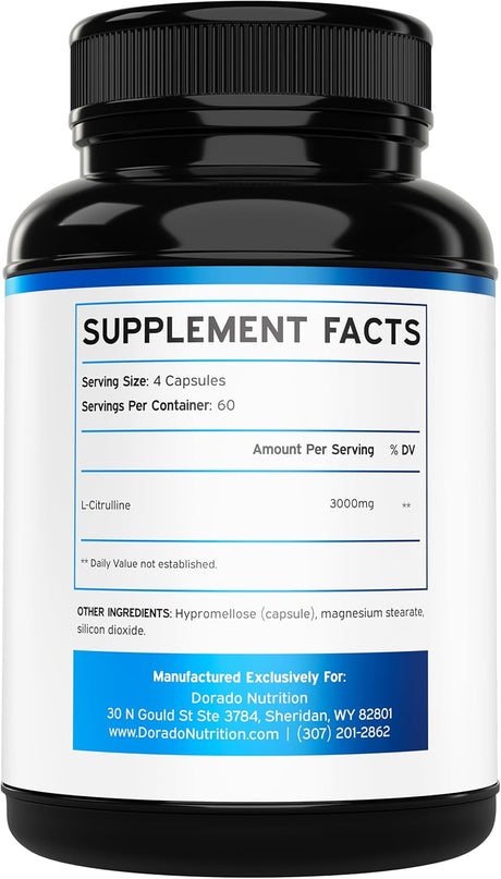 Suplemento L-Citrulina 3000mg - Aumenta Rendimiento NO 240Caps