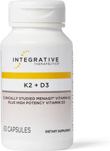 K2 + D3 Integrative Therapeutics, Soporte Cardiovascular y Óseo, 60 Cápsulas