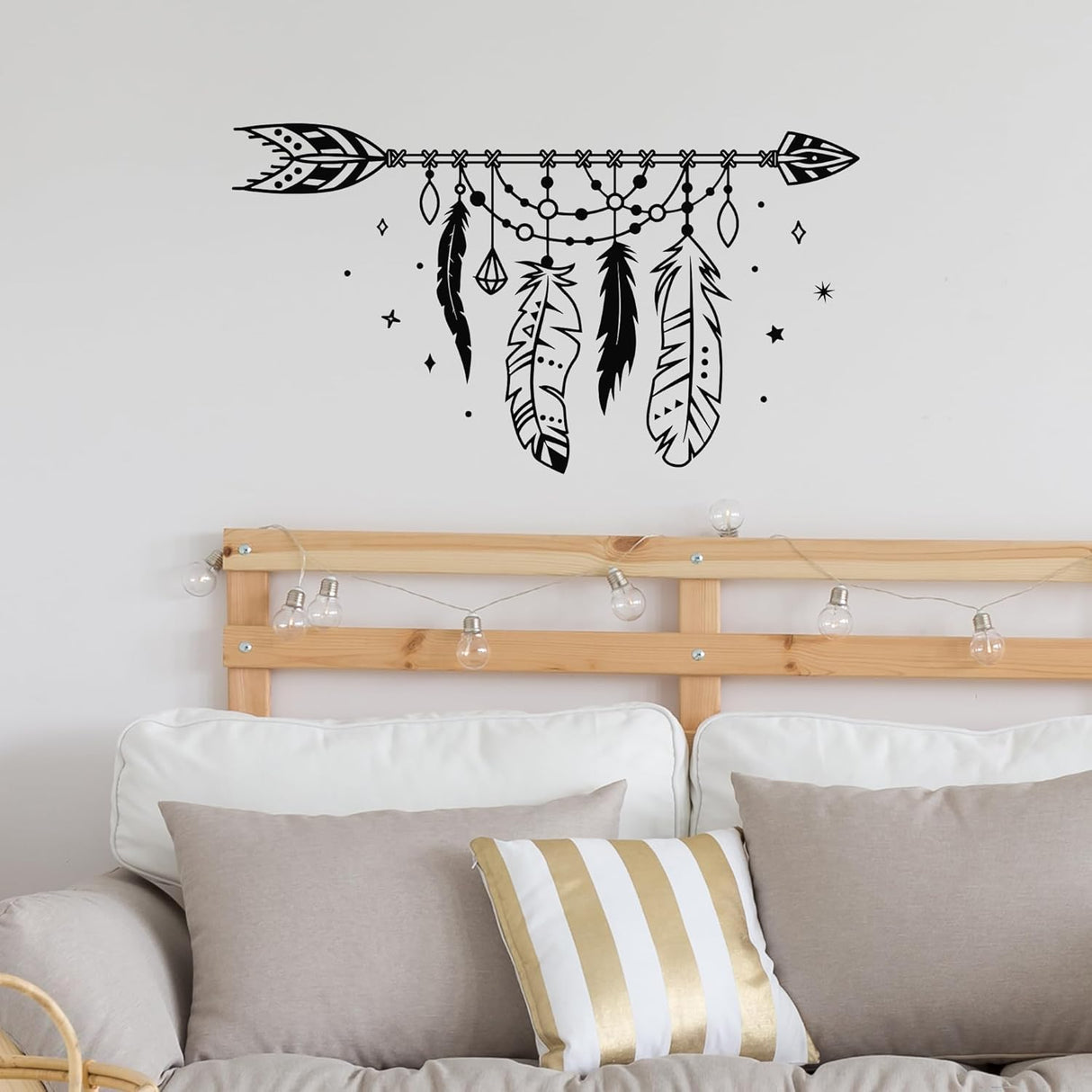 Pegatinas de vinilo atrapasueños nativos, decoración grande g7500