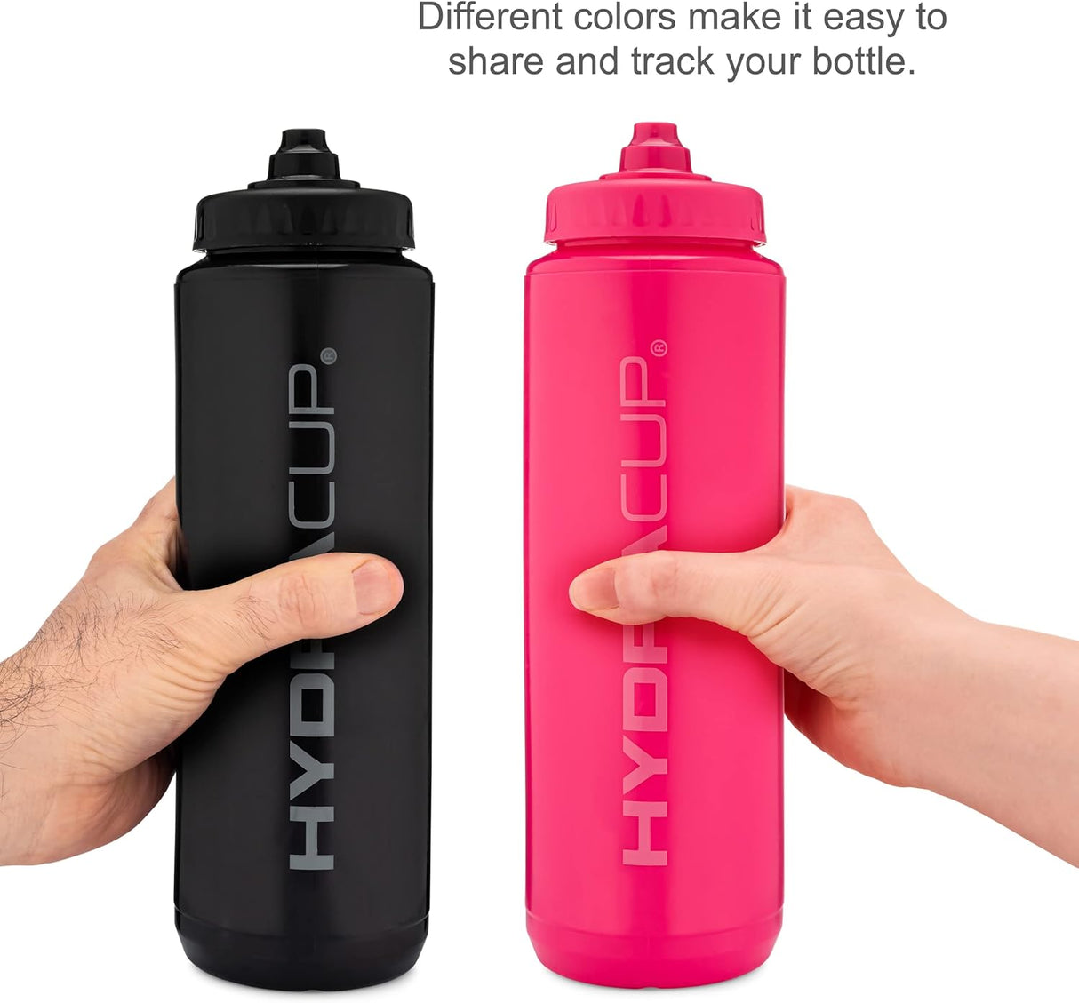 Hydra Cup - Paquete de 4 botellas de agua exprimibles de 32 onzas, sin BPA, para deportes, ciclismo, bicicleta, hidratación rápida por chorro, batidor de alambre incluido