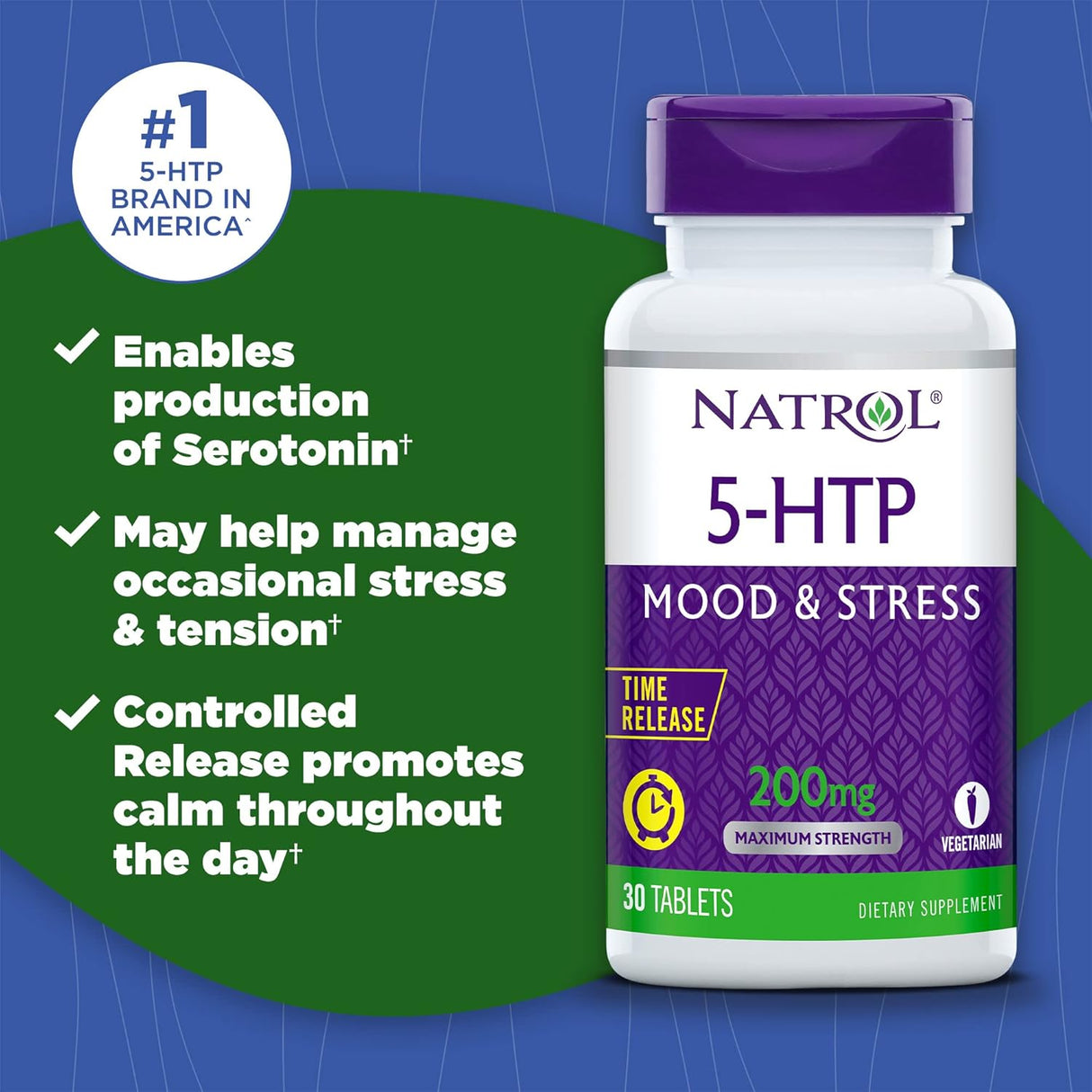 Suplementos Natrol 5-HTP Time Release Píldoras NROL