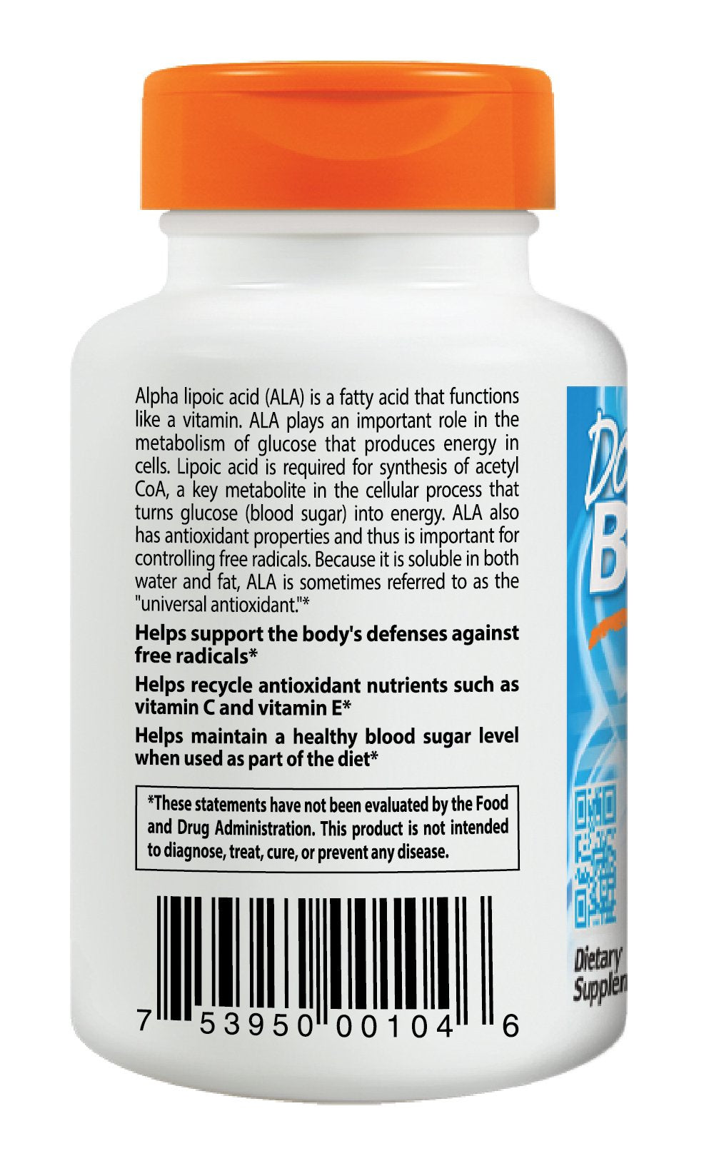 Doctor's Best Alpha-Lipoic Acid, sin OGM, vegano, sin gluten
