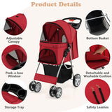 Carrito para Perros Giantex, Plegable, Ruedas Bloqueables, 4 en 1
