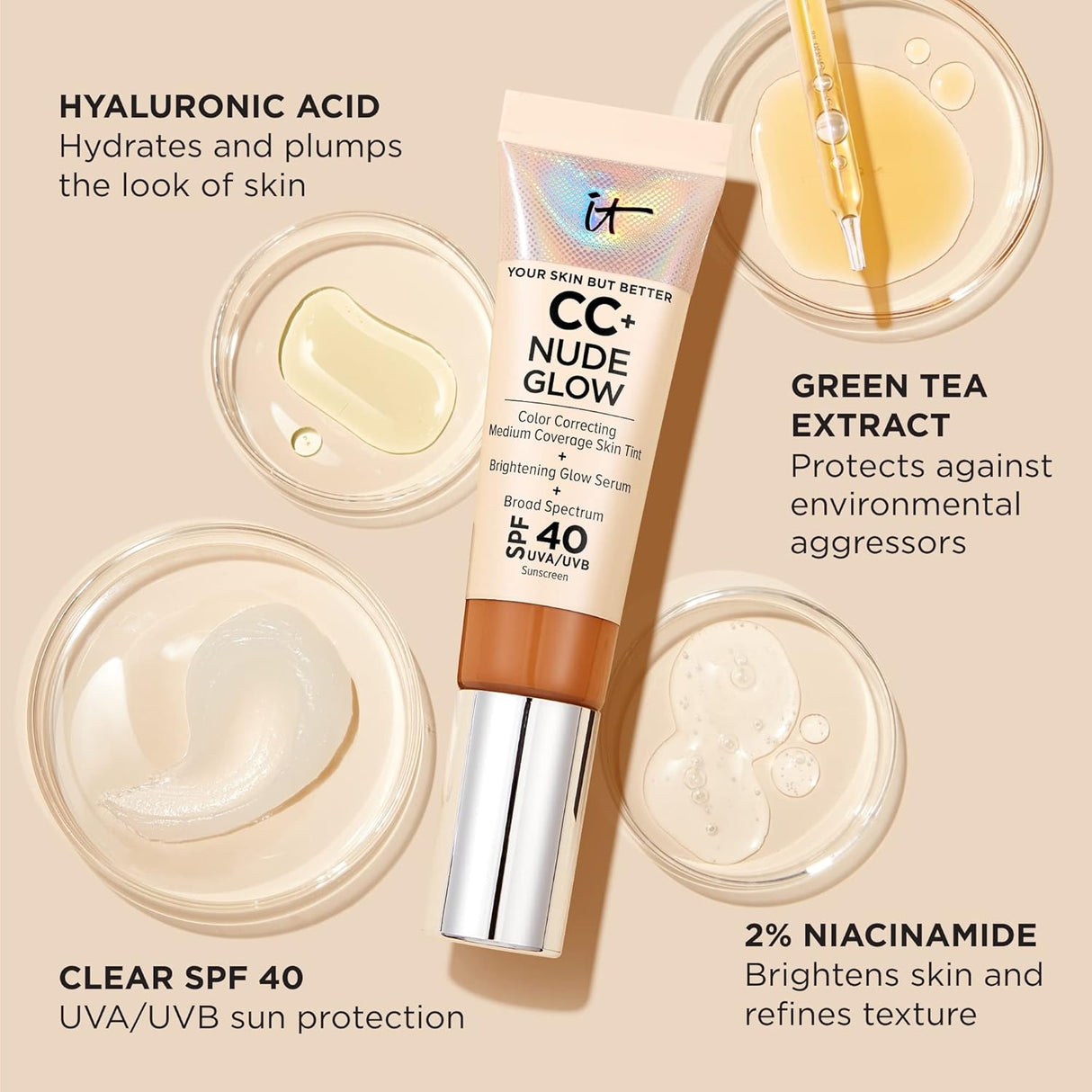 Cuidado Facial Base ligera suero de brillo con protección