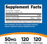 Nutricost R-5-P Vitamina B2 50MG 120 Cápsulas Veganas