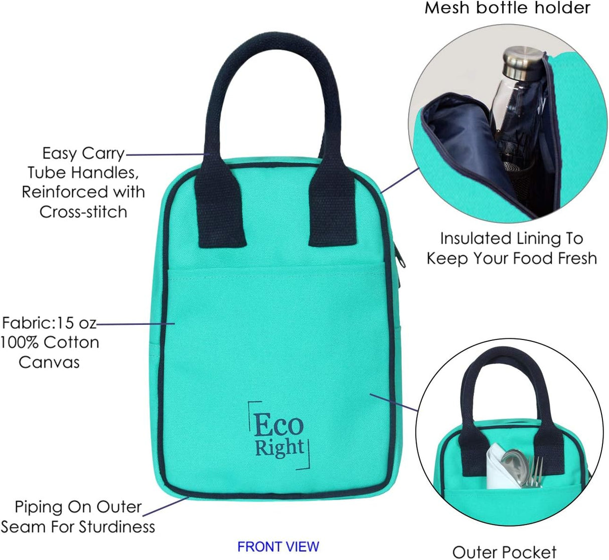 Bolsa Térmica para Almuerzo, Adultos, Trabajo, Eco Right