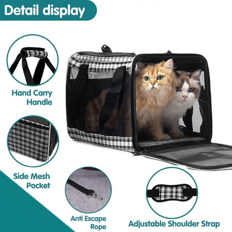 Transportadora para Gatos EXPAWLORER, Suave, Aprobada Aerolínea