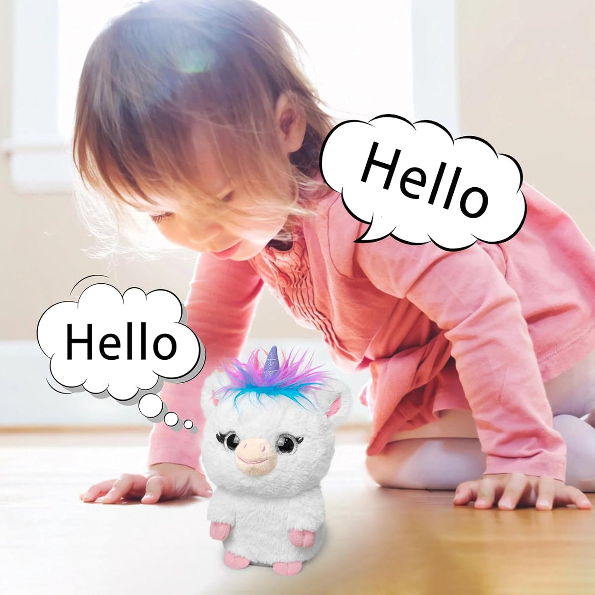 YH YUHUNG Unicorn de Peluche que Repite lo que Dices