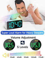 Reloj Despertador Digital con Luz Nocturna y Cargador USB