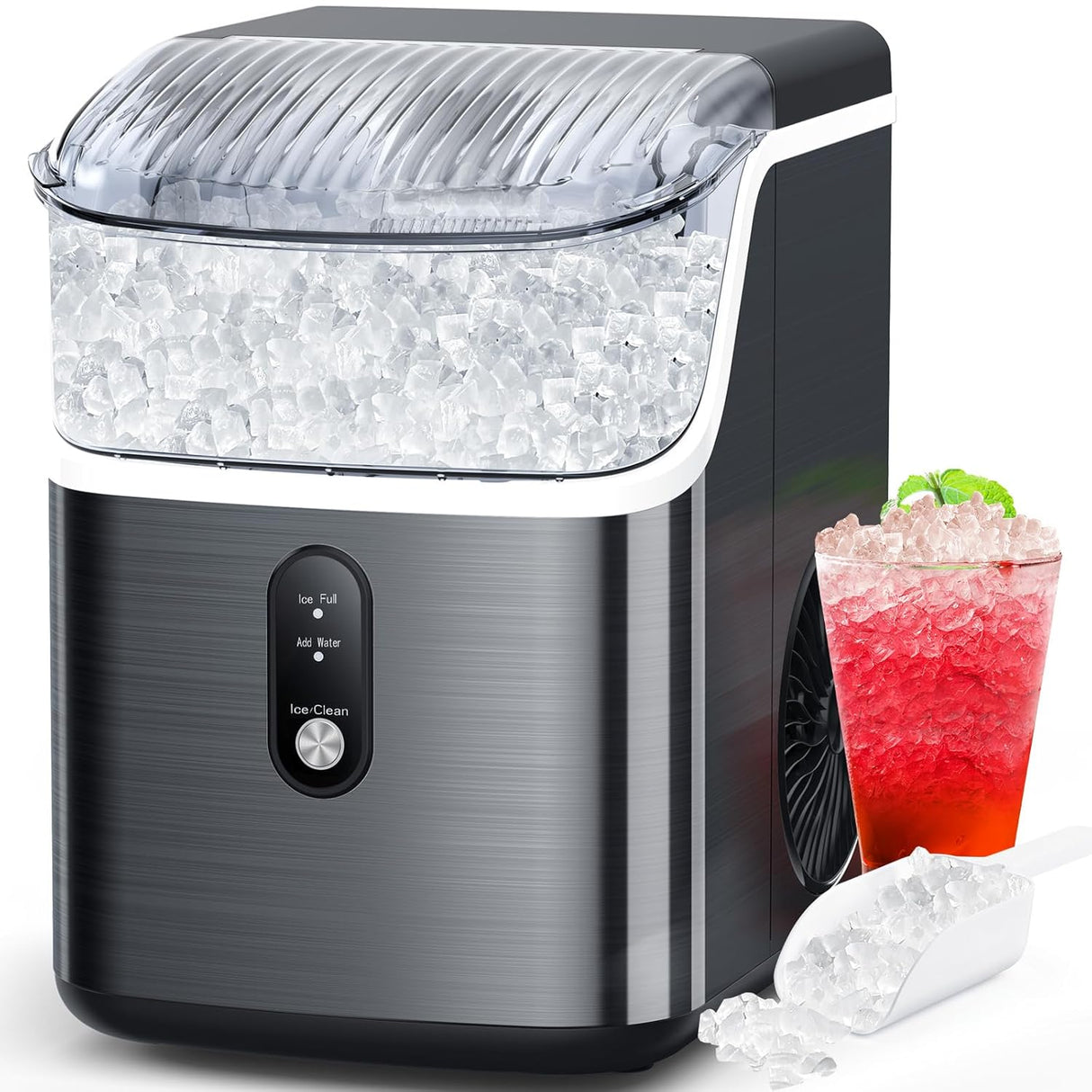 Máquina de Hielo COWSAR, Hielo Triturado, 34Lbs/Día, Auto-Limpieza